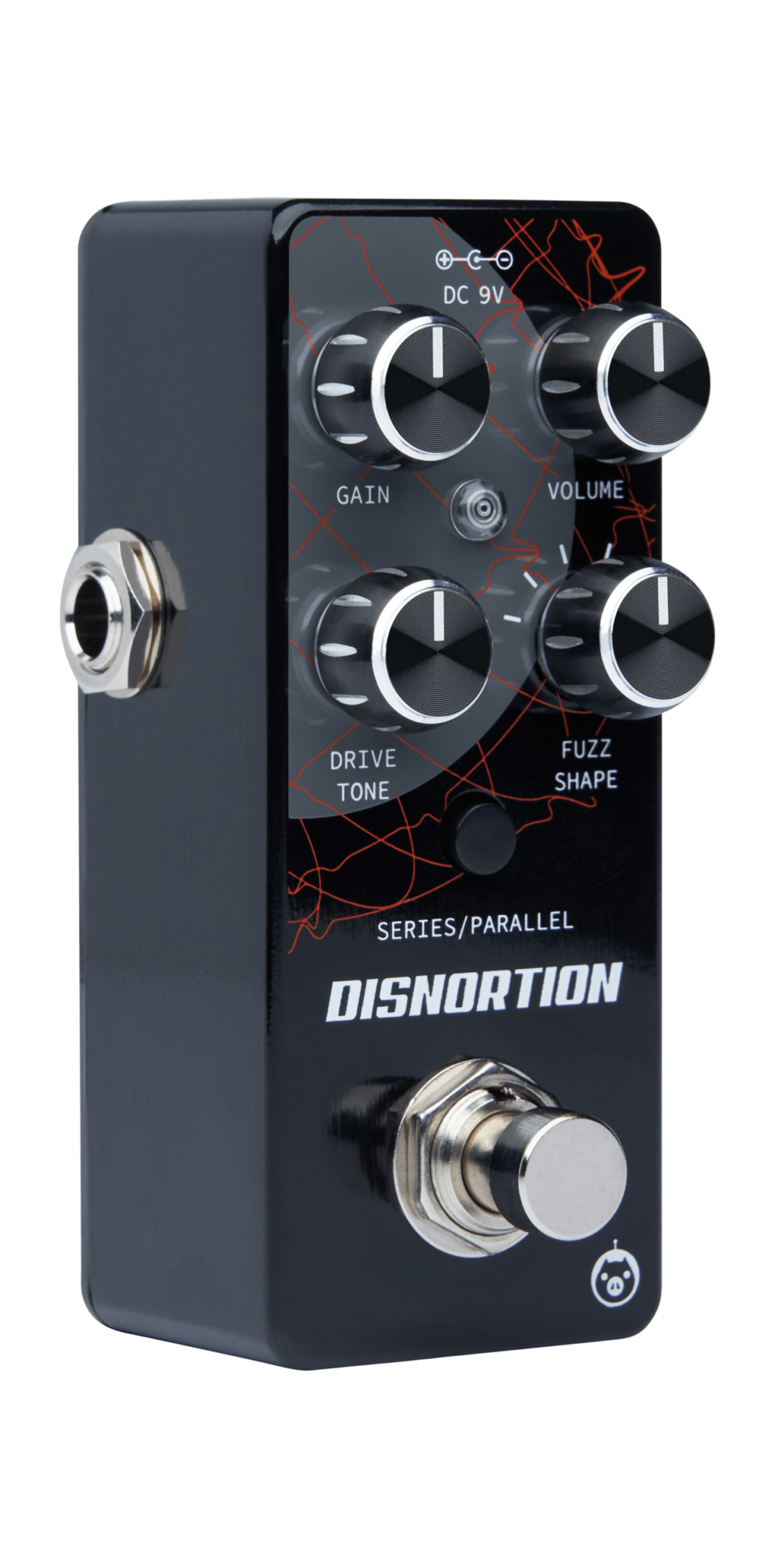 Bold and iconic front view of the DISNORTION pedal, a powerhouse of distorted sonic expression.